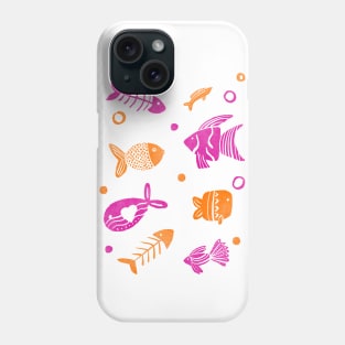 Orange and magenta tropical fishes Phone Case