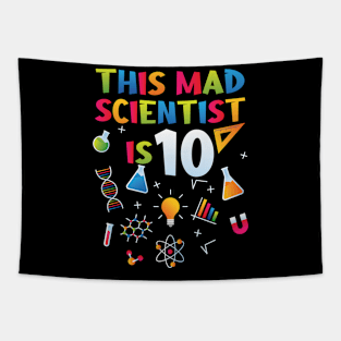 This Mad Scientist Is 10 - 10th Birthday - Science Birthday Tapestry