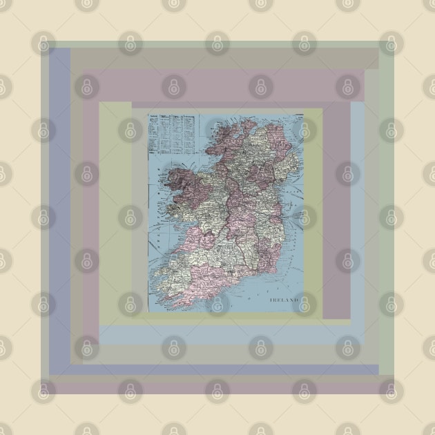 Ireland, antique map colorized and matted by djrunnels