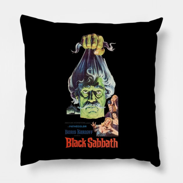 Mario Bava Black Movie Poster Pillow by MovieFunTime