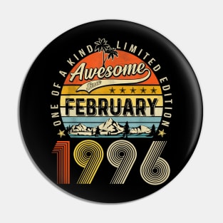 Awesome Since February 1996 Vintage 27th Birthday Pin
