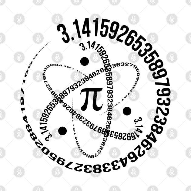 Pi Day 2024-Unique Atom Science Math White by ARTSYVIBES111