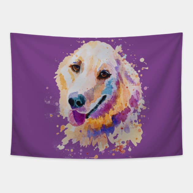 Golden retriever portrait Tapestry by AgniArt