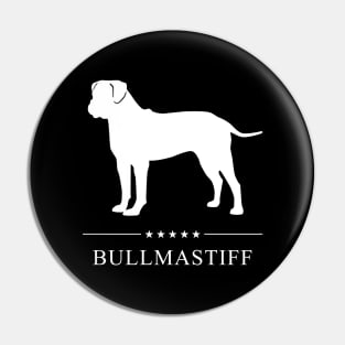 Bullmastiff Dog White Silhouette Pin