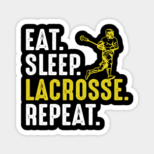 Eat Sleep Lacrosse Repeat Funny Lacrosse Player Magnet