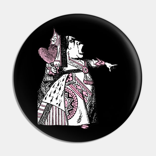 Queen of Hearts - Pink Pin by Pixelchicken