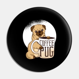 Cute Coffee Pug graphic, Coffee And Dog Lover Gift, Pug Mama design Pin