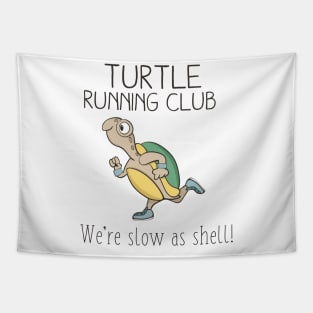 Turtle Running Club, Funny Turtle Running Tapestry