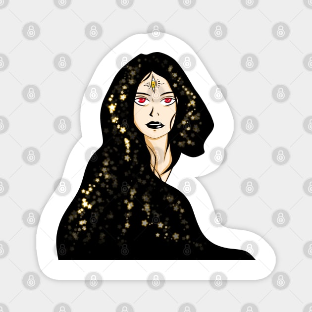 fortune teller in stars mandala woman Magnet by jorge_lebeau