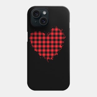 Heart shape plaid pattern valentines day gift idea Phone Case