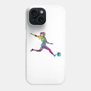 Woman footballer soccer player Phone Case