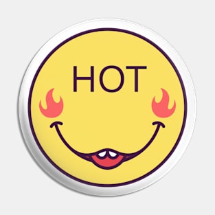 Emoji face icon with phrase Hot Pin