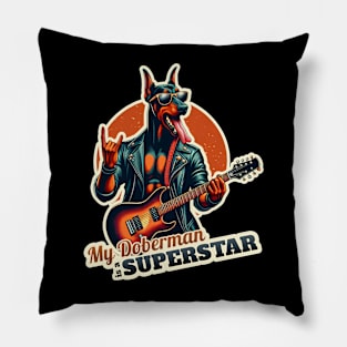 Rockstar Doberman Pillow