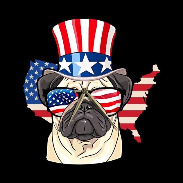 Patriotic Pug Dog Lover Flag Colors 4th of July Tank Top by Kaileymahoney