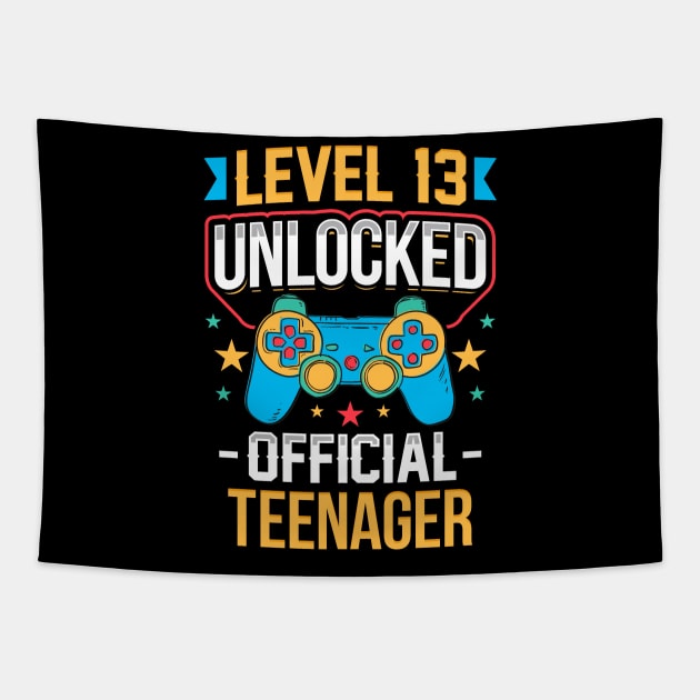 Level 13 Unlocked Official Teenager 13th Birthday Tapestry by aneisha