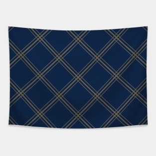 Gold Diamonds on Dark Royal Blue Tapestry