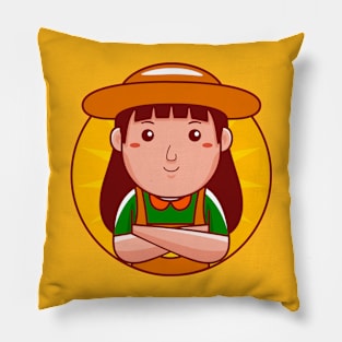 Farmer Woman Pillow