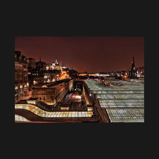 View Over Edinburgh Waverly Railway Station - Scottland by holgermader