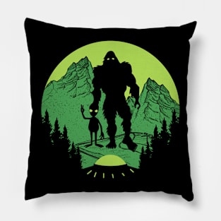 Bigfoot Alien Ufo Pillow