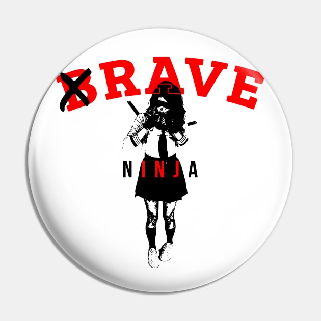 Rave Ninja EDM Techno Gift School Uniform Sword Girl Pin by Pink Chaos