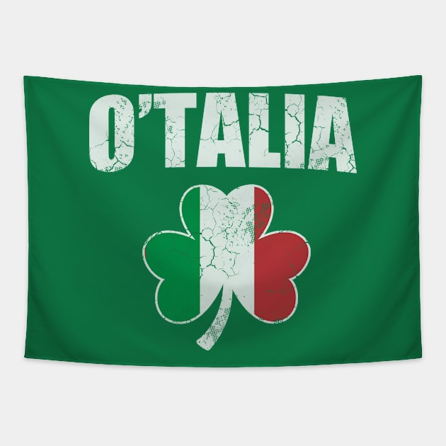 O'Talia Irish Italian Italia Italy Flag Shamrock St Patrick's Day Tapestry by E