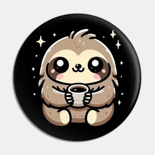 Kawaii Sloth Coffee Moment Pin