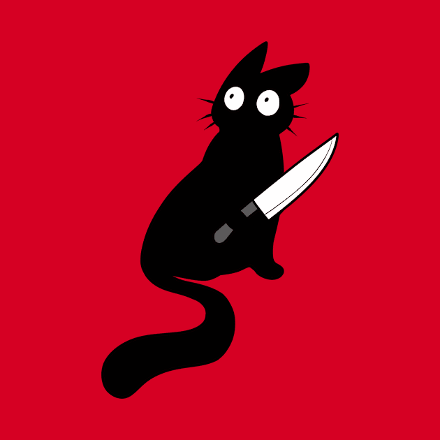 Vaguely threatening cat with a knife. by TheMightyQ