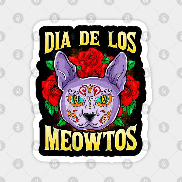 Dia de los Meowtos Funny Halloween Cat Trick or Treat Magnet by creative