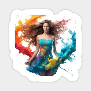 "Wonderful woman with the colorful explosion" Magnet