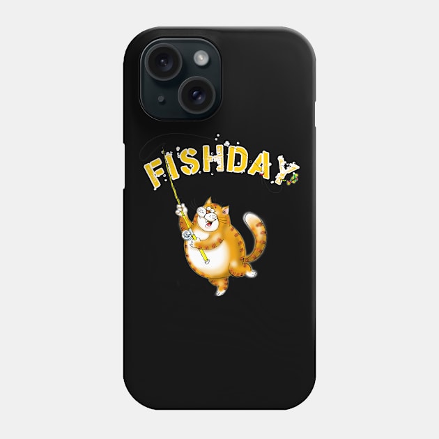 Fishday! Happy Kitty Phone Case by ROSHARTWORK