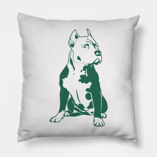 Green Pitbull Lover Design Pillow