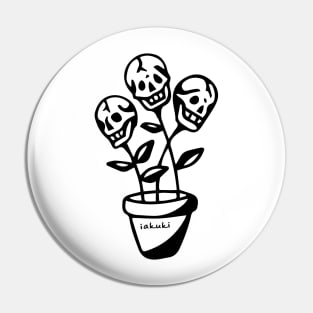 Skull Flowers Pin