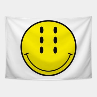 Six-Eyed Smiley Face Tapestry