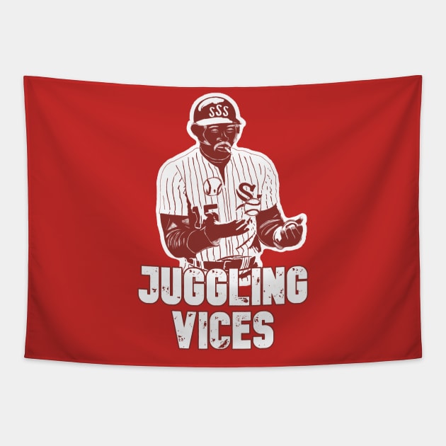 Juggling Vices (SSS) Tapestry by Sox Populi