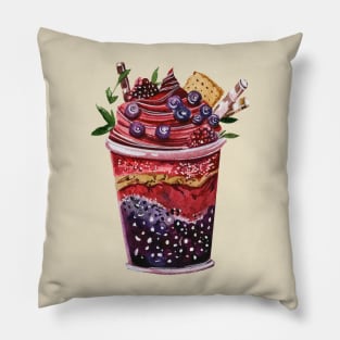 berry smoothie hand drawn Pillow