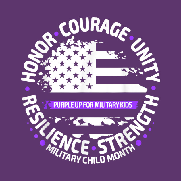 Purple Up for Military Kid Us Flag Cool Military Child Month by lame creative