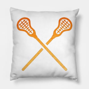 Lacrosse Stick Orange Pillow