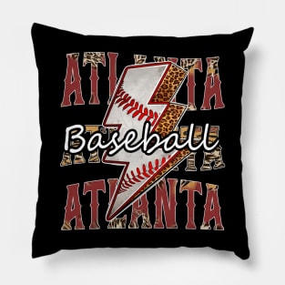 Graphic Baseball Atlanta Proud Name Team Vintage Pillow