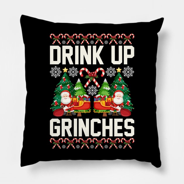 Drink Up Grinches Pillow by 1AlmightySprout