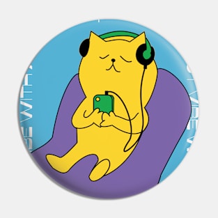 Just Vibe with Me Funny Cat Pin