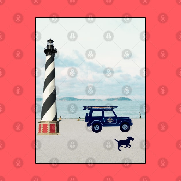 Hatteras Island Beach Scene with Jeep by Trent Tides