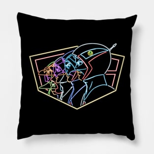 Battle of the planets neon style Pillow