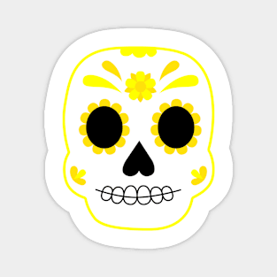 Yellow Sugar Skull Magnet