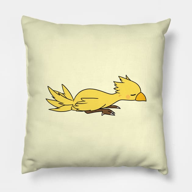 Sleeping chocobo Pillow by ballooonfish