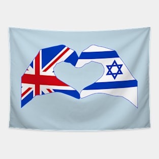 We Heart UK & Israel Patriot Flag Series Tapestry