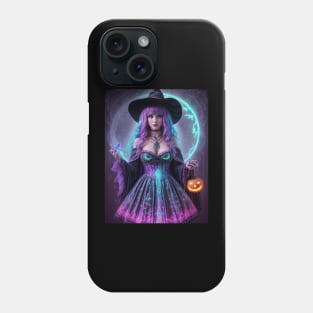 Halloween Spooky Neon Black Magic Witch Phone Case