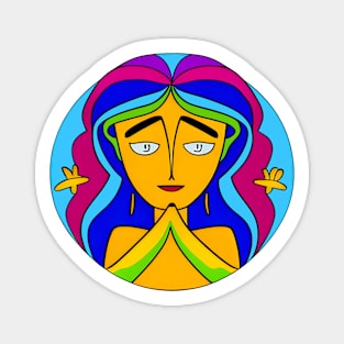 Vibrant 70s Style Planet Earth Spirit Mother Gaia (MD23ERD008b) Magnet