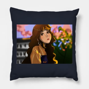 Beautiful Brunette Girl Pillow