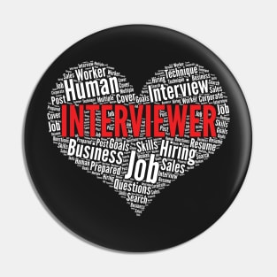 Interviewer Heart Shape Word Cloud Design design Pin