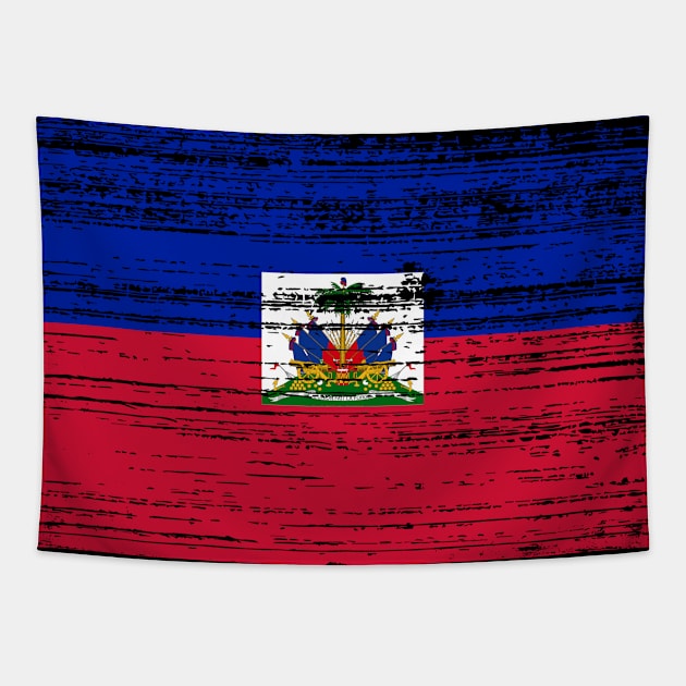 Haitian flag Vintage distressed Tapestry by livania